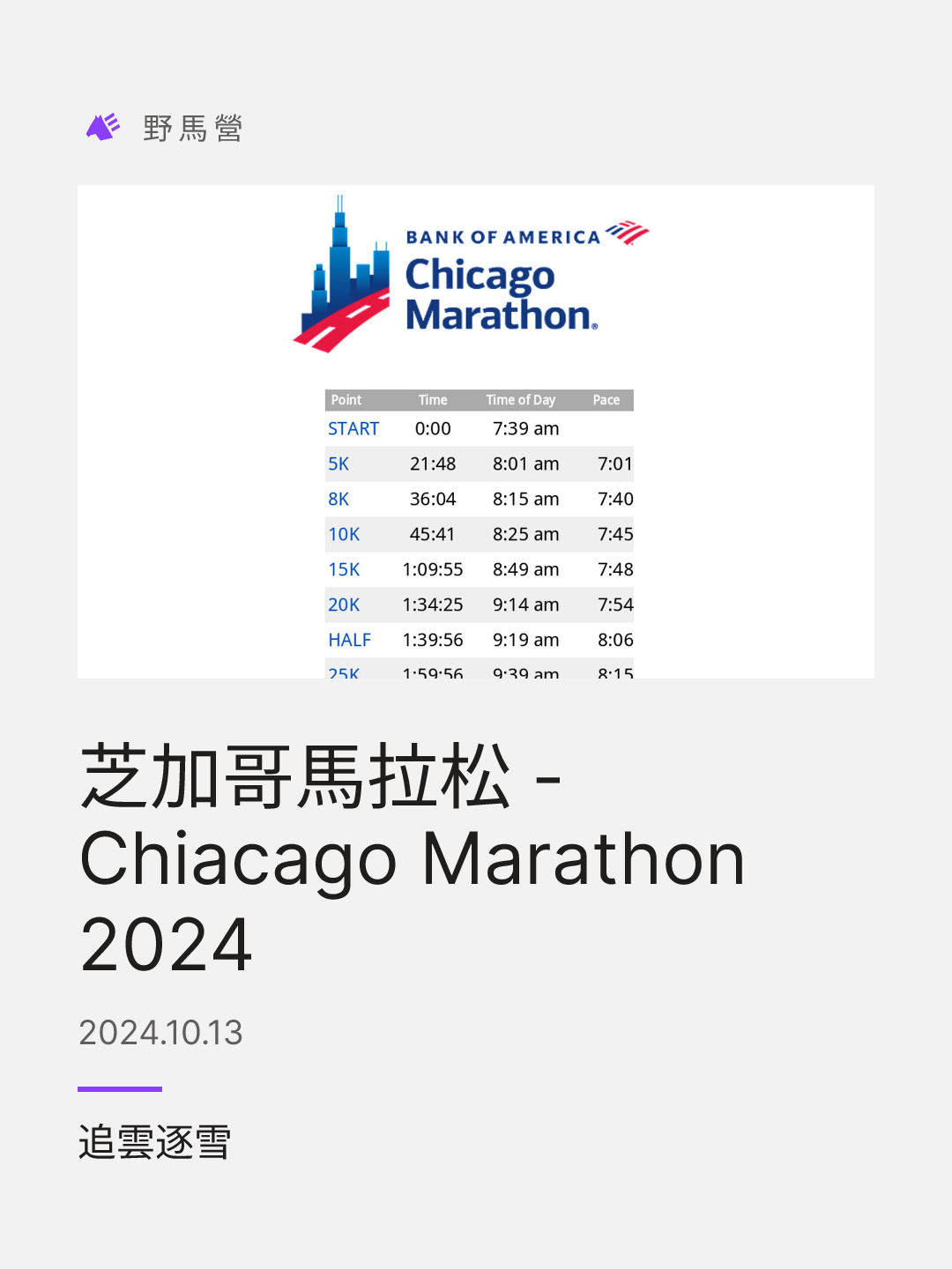 芝加哥马拉松 - Chiacago Marathon 2024 的分享图